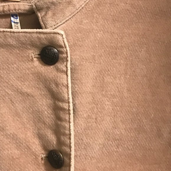 Free People Mauve Velvet Military Blazer with Ruffle Hem, Size M - Picture 7 of 9